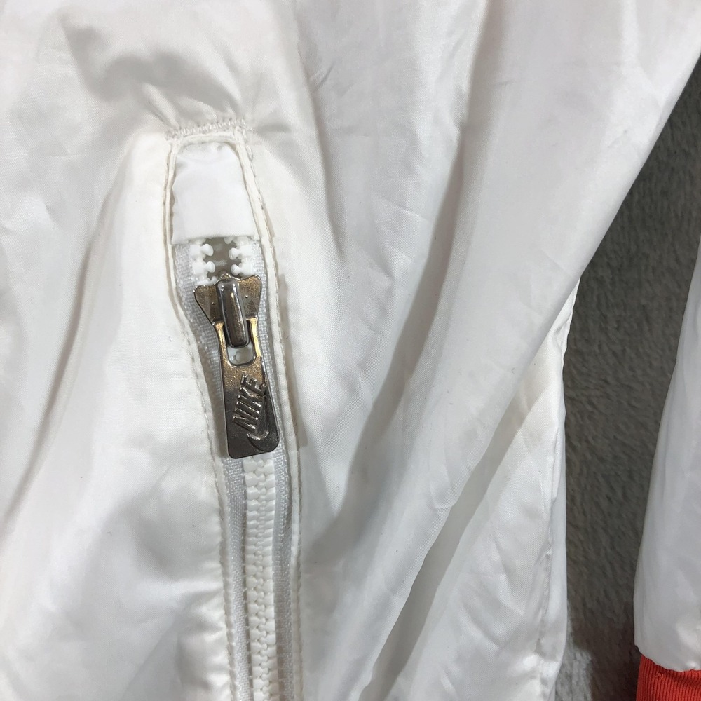 Nike Windbreaker Jacket Kids Large Red White Hooded Zip Colorblock 374897-101 - Picture 2 of 16